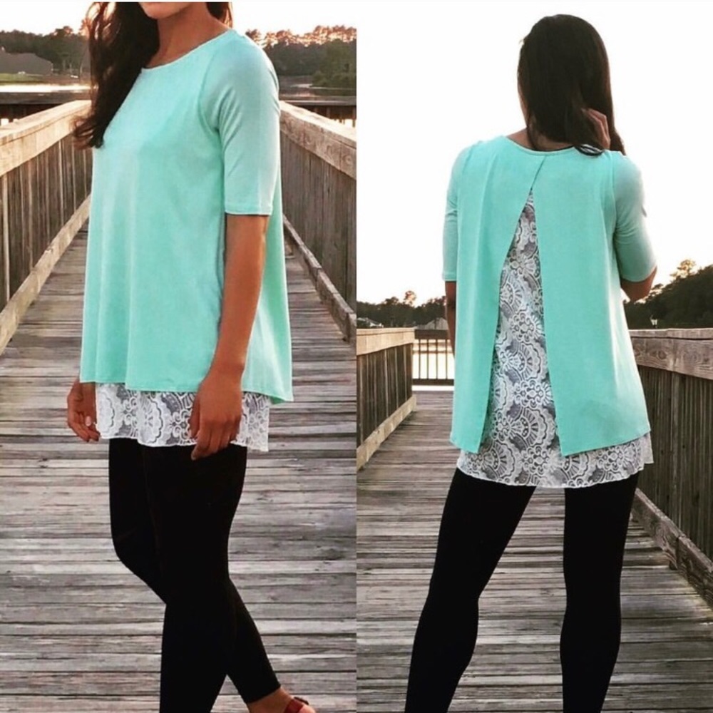 Shirt with Lace Underlay